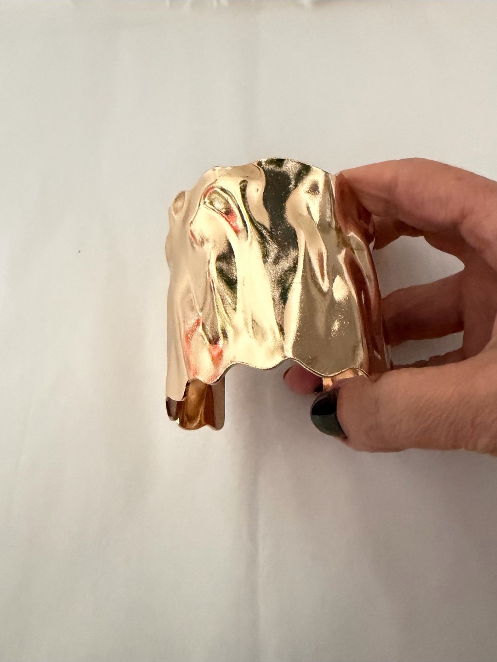 Gold Sculptural Wave Cuff Bracelet - Women Accessories